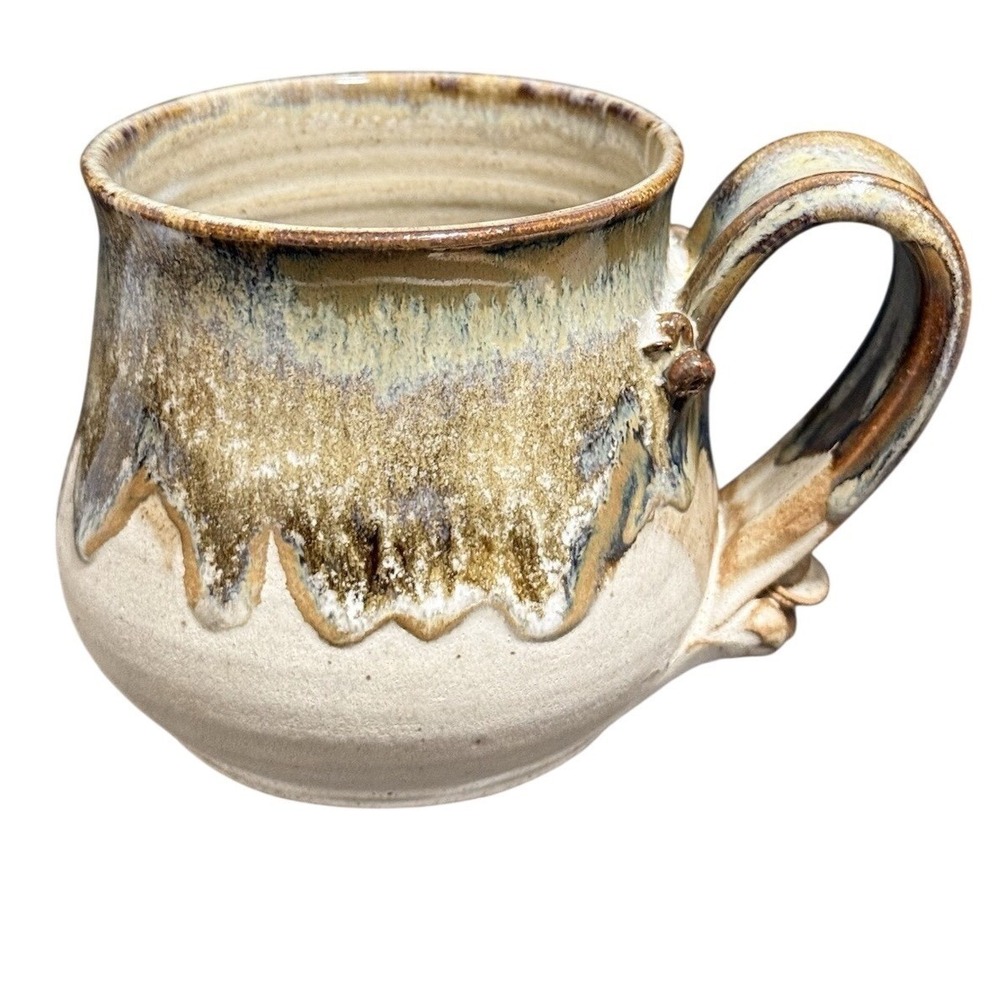 Signed Studio Pottery Mug Machulle 2006 Drip Glaze Handmade Artisan Ceramic Cup‎